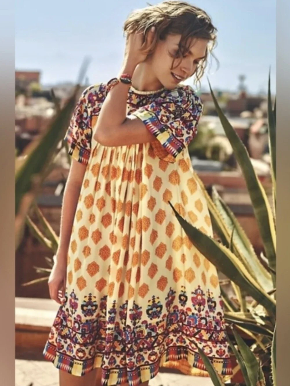 Anthropologie Tanvi Kedia Caltha Shift Bohemian Beaded Dress Size Small